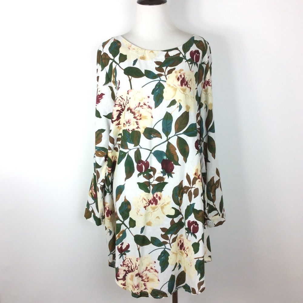 Gulang Brand Floral Tunic Blouse Size 2X- fits Med